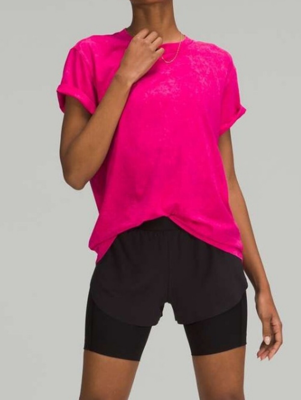 Lululemon All Yours Tee In Cloudy Wash Ripened Raspberry Size 6 - Picture 2 of 7